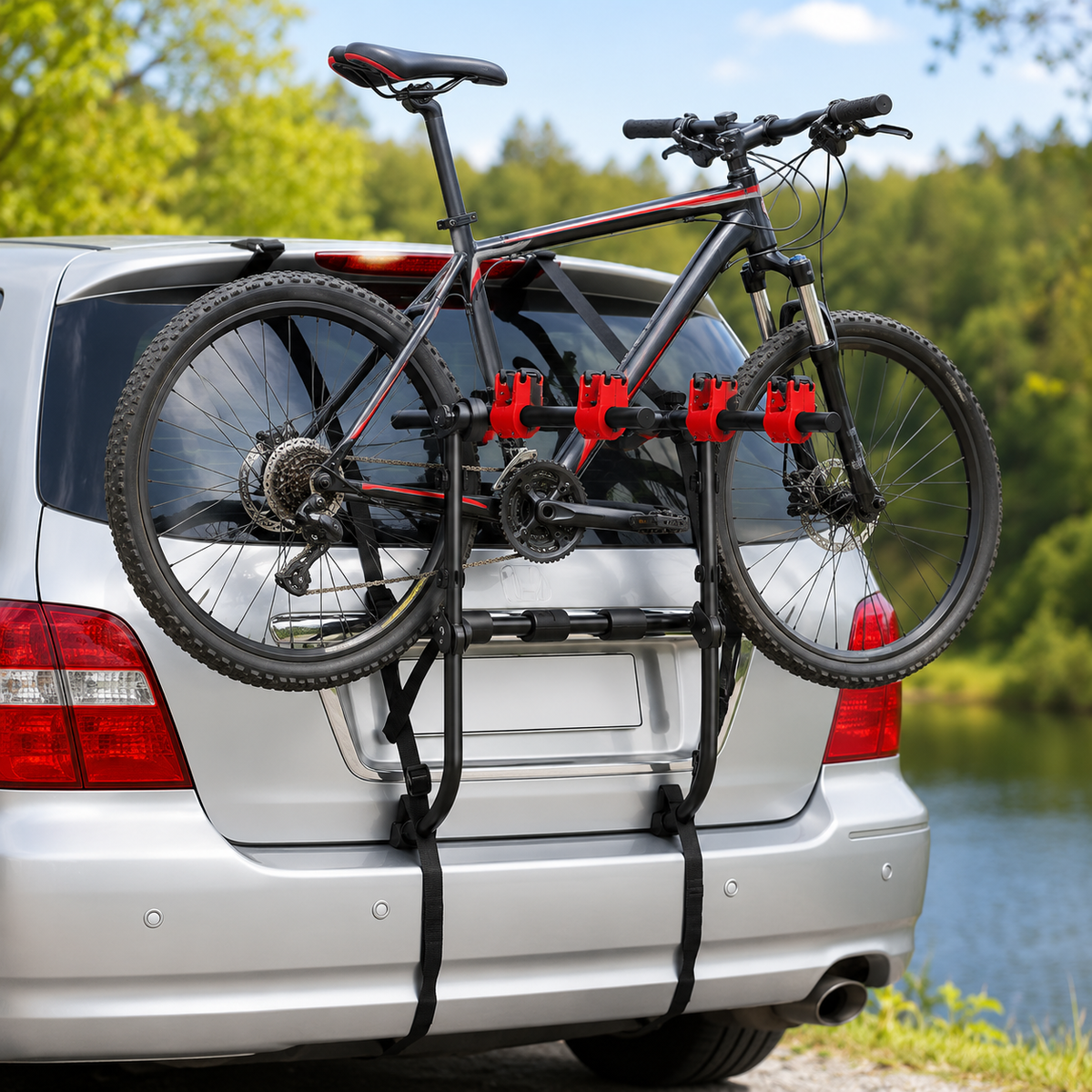 Trunk-Mounted Bike Rack for Sedans – Steel Outdoor Bike Carrier