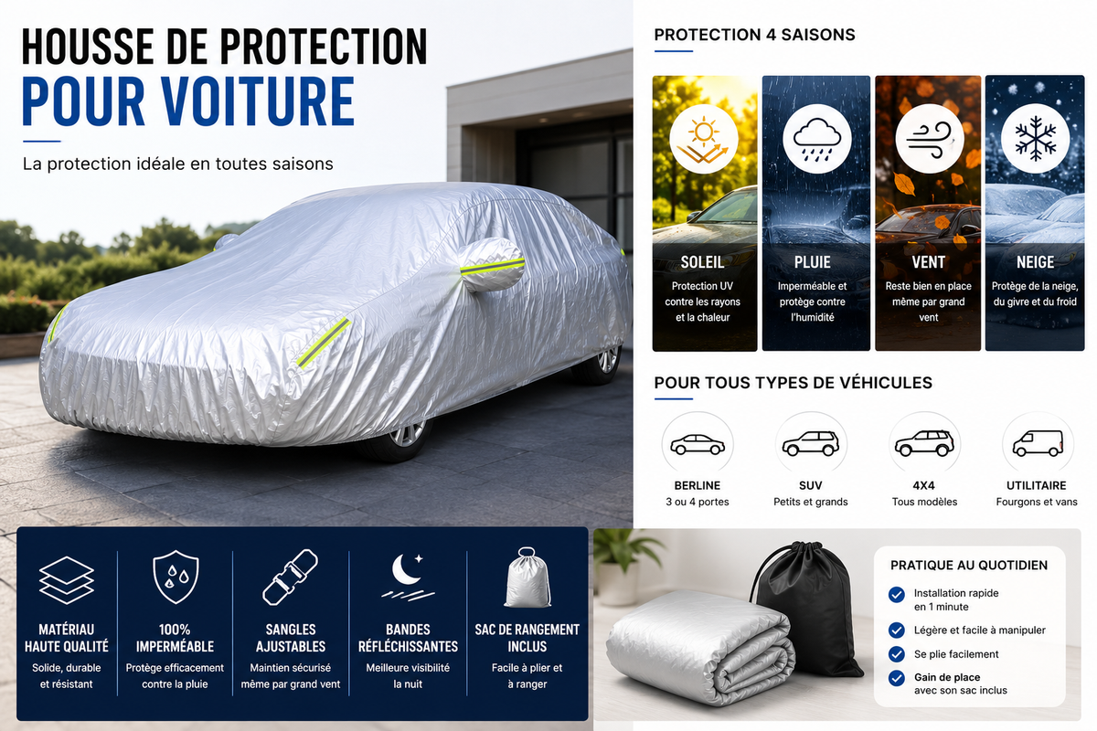 Universal Car Cover – Outdoor Protection Against Rain, Snow & UV