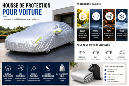 Housse de Voiture Universelle – Protection Extérieure Anti-Pluie, Neige et UV
