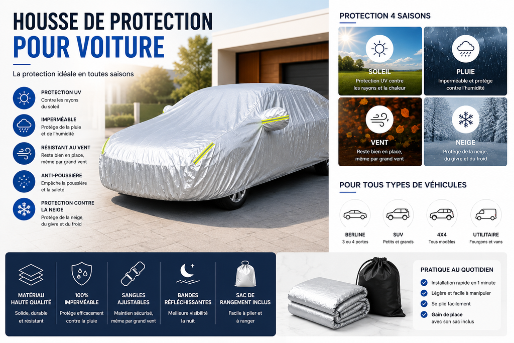 Universal Car Cover – Outdoor Protection Against Rain, Snow & UV
