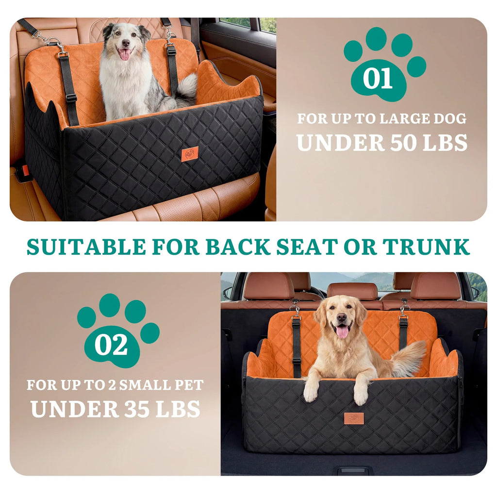 Large Dog Car Seat Booster Memory Foam Pet Travel Bed - features