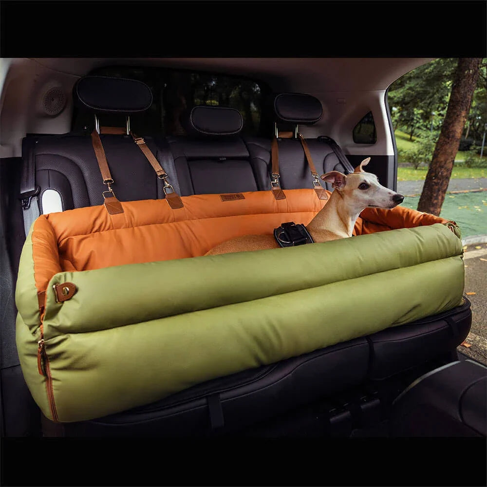 Luxury Dog Car Seat Booster Faux Leather Pet Travel Bed Carrier - UK