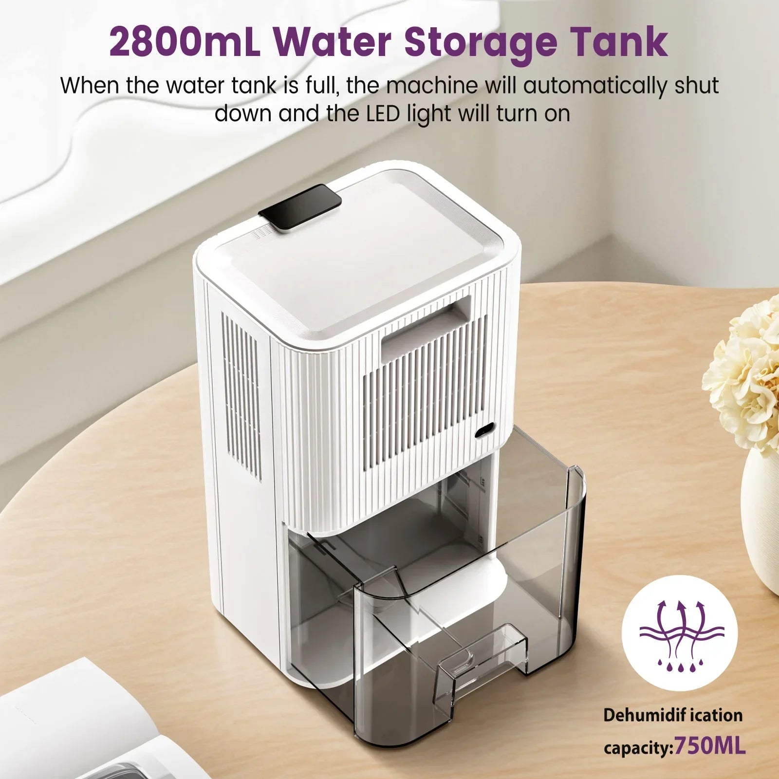 Déshumidificateur Silencieux 2,8L