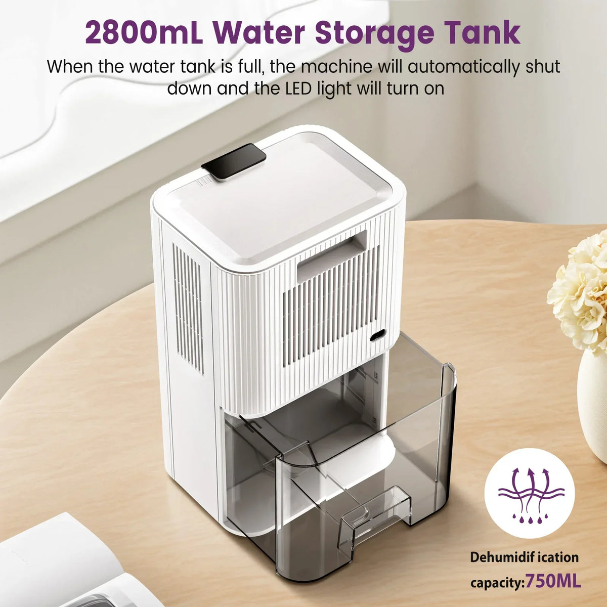 Déshumidificateur Silencieux 2,8L