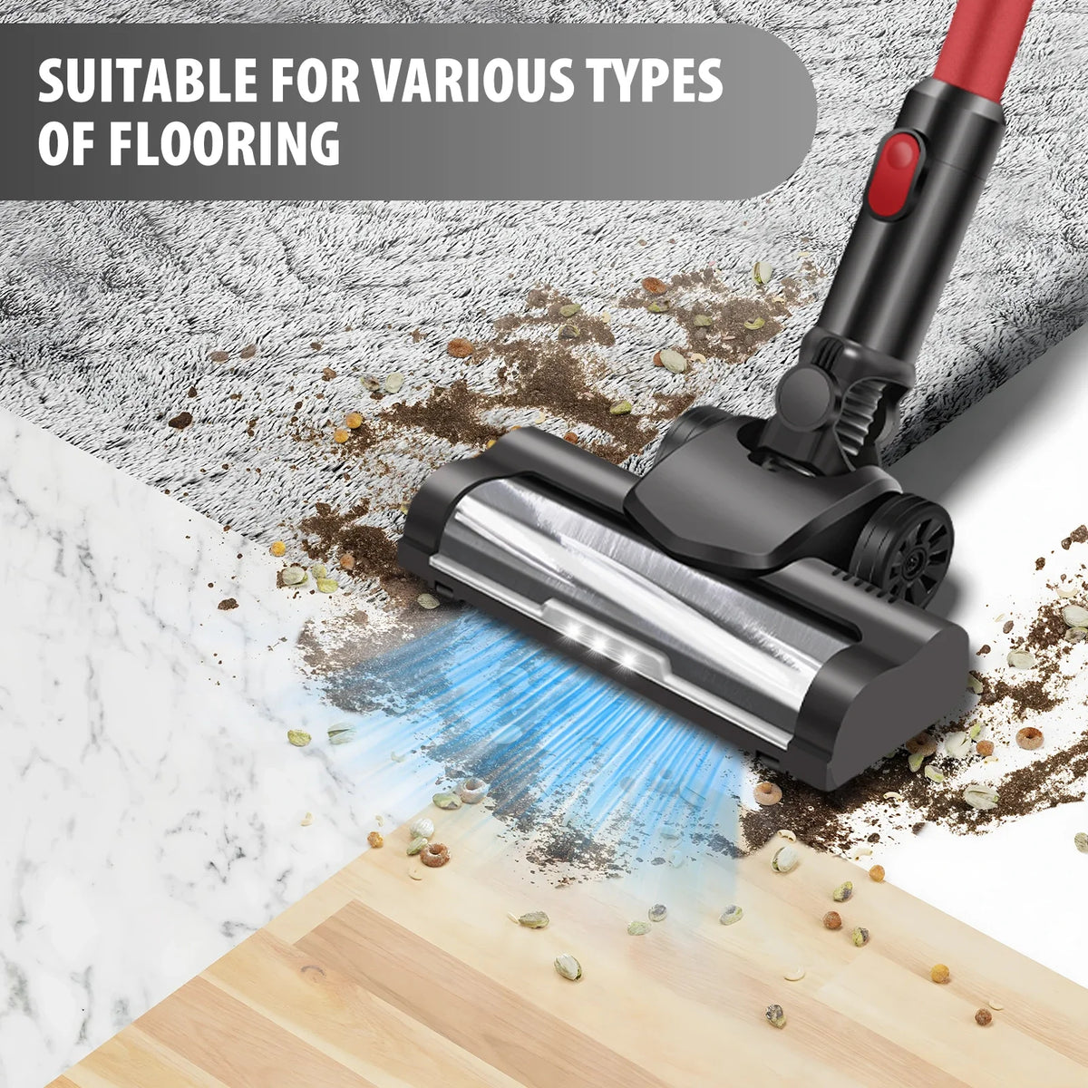 Cordless Stick Vacuum 17000Pa 8-in-1