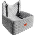 Memory Foam Dog Car Seat | Non-Slip Pet Booster Bed | Safety Belt & Storage
