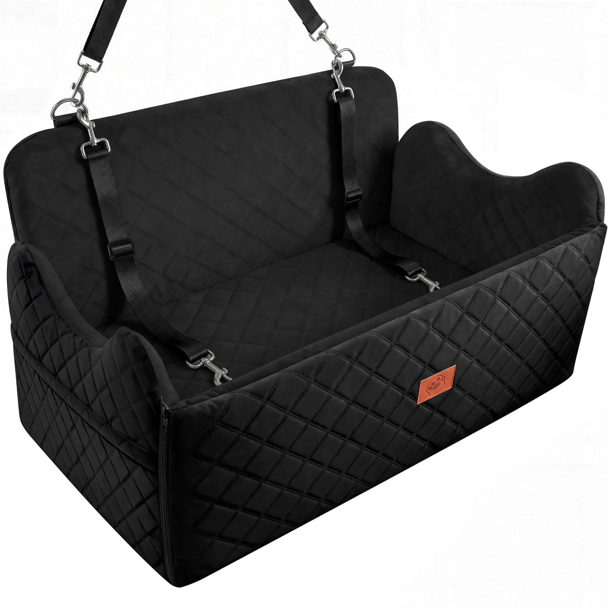 Large Dog Car Seat Booster Memory Foam Pet Travel Bed - folded