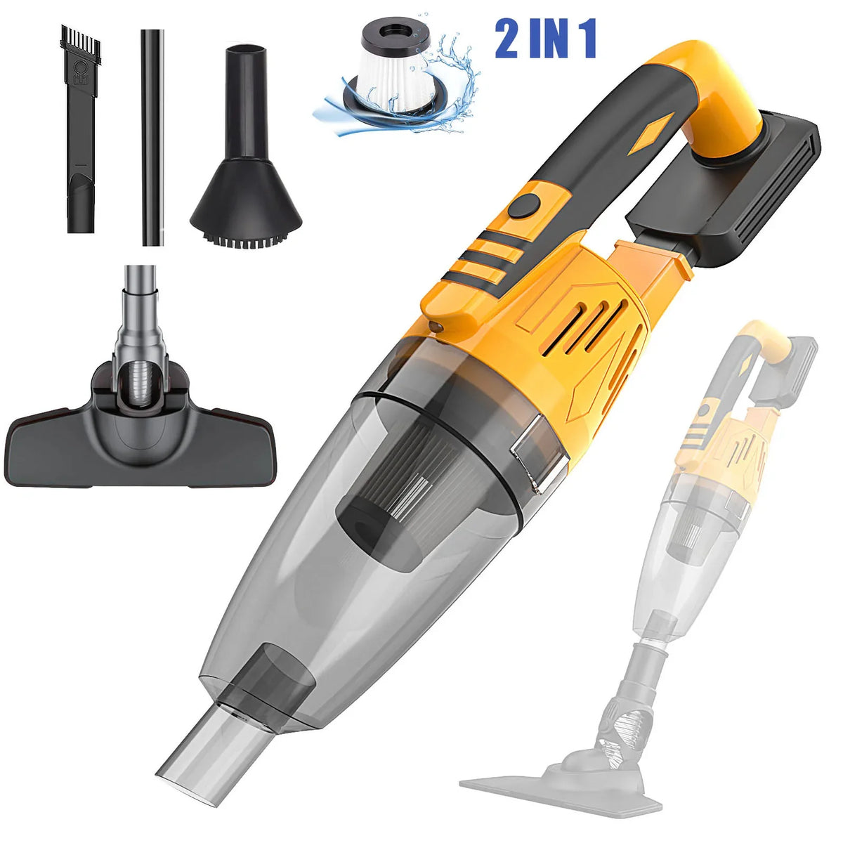 2-in-1 Cordless Vacuum DeWalt 18V Compatible