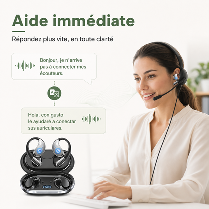 Écouteurs Traducteurs IA — 144 Langues, Bluetooth 6.0