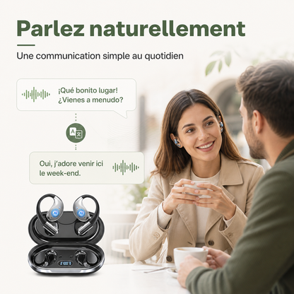 Écouteurs Traducteurs IA — 144 Langues, Bluetooth 6.0