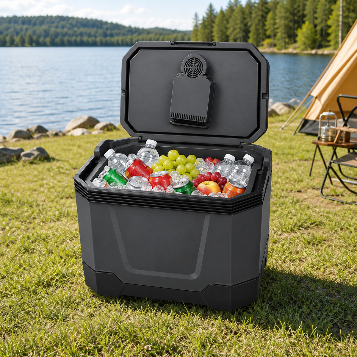 Electric Soft Cooler 33L Car & Home — Hot/Cold for Camping and Outdoors