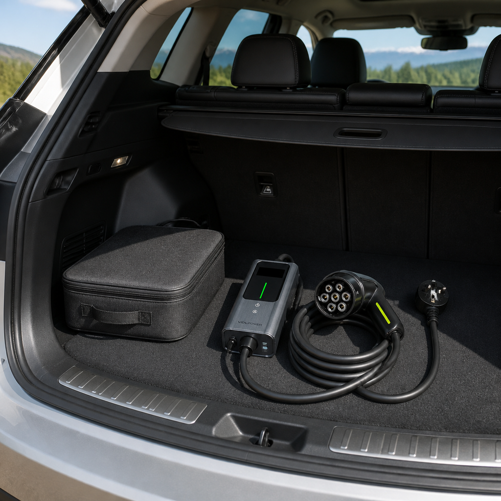 Portable EV Charger 3.6kW — Adjustable 6–16A, 16.4 ft Cable
