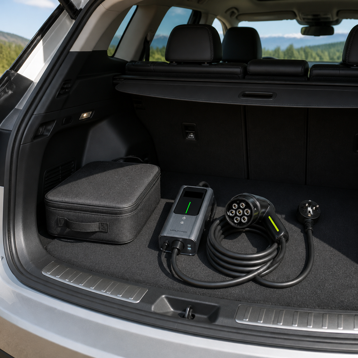 Portable EV Charger 3.6kW — Adjustable 6–16A, 16.4 ft Cable