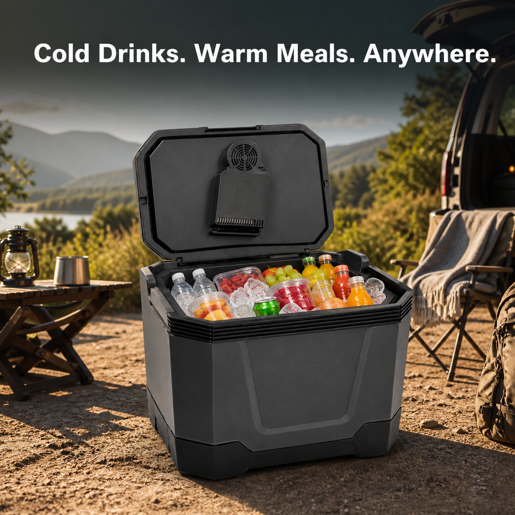 Electric Soft Cooler 33L Car & Home — Hot/Cold for Camping and Outdoors