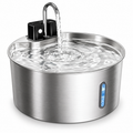 7 L stainless steel pet water fountain with vertical water level window